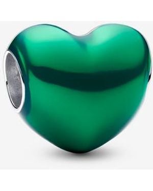 PANDORA Metallic Heart Charm - Green