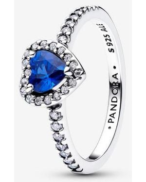 PANDORA Elevated Princess Heart Ring - Blue