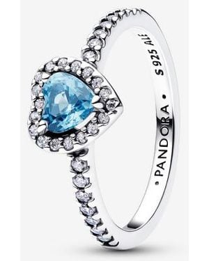 PANDORA Elevated Heart Ring - Blue
