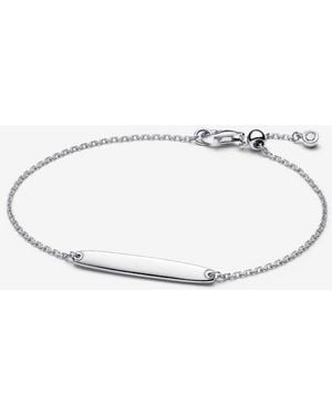 PANDORA Engravable Bar Chain Bracelet - White