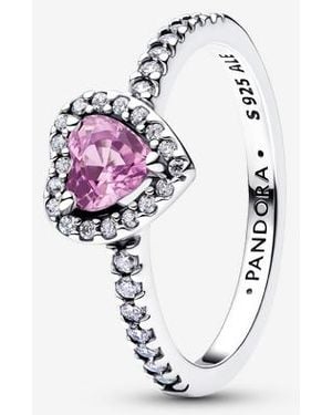 PANDORA Elevated Light Heart Ring - Metallic