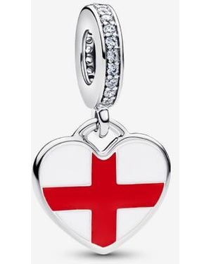 PANDORA Engravable England Heart Dangle Charm - Red