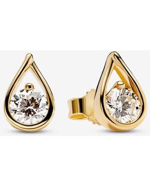 PANDORA Infinite 14K Lab-Grown Diamond Earrings - Metallic