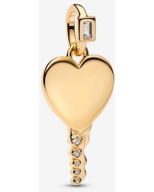 PANDORA Graveerbare Hart Sleutelvormige Hanger - Metallic