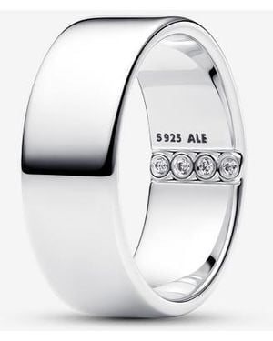 PANDORA Graveerbare Brede Bandring - Wit