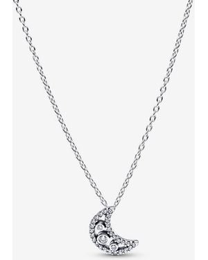 PANDORA Crescent Moon Pendant Necklace - Metallic