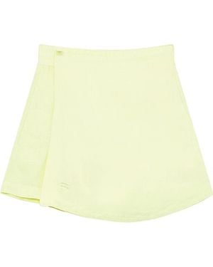 PANGAIA Linen Wrap Shorts—Soft Lime - Yellow
