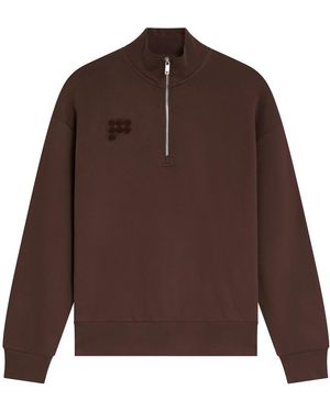 PANGAIA Half Zip Sweatshirt—Mahogany - Brown