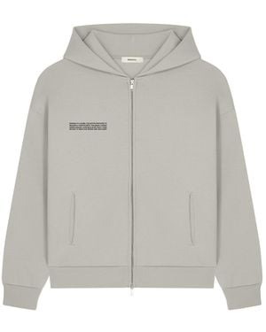 PANGAIA 365 Heavyweight Two-Way Zip-Through Hoodie—Stone - White