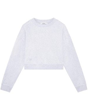 PANGAIA Cropped Sweatshirt— Marl - White