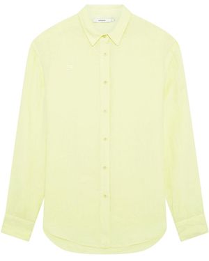 PANGAIA Linen Overshirt—Soft Lime - Yellow