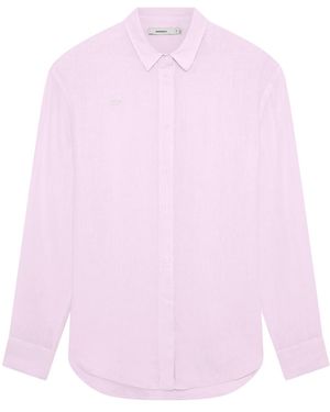 PANGAIA Linen Overshirt—Light Lilac - Pink