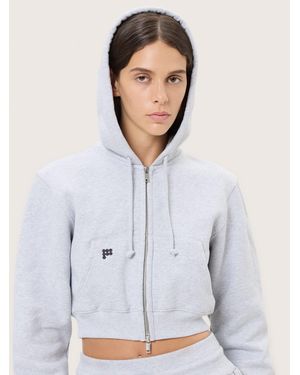 PANGAIA Heavyweight Cropped Hoodie— Marl - White