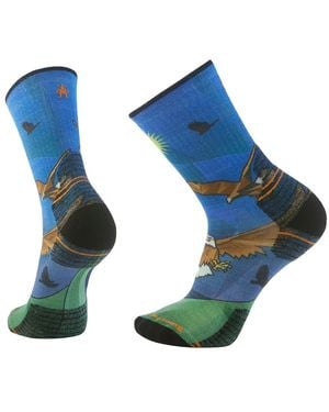Smartwool Hike Targeted Eagle Crew Socks - Blue
