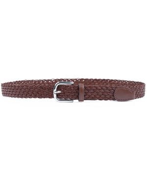 Paul & Shark Woven Leather Belt - Purple