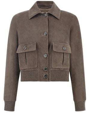 Paul & Shark Aqualeather Suede Jacket - Brown