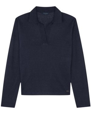 Paul & Shark Leinen-Polo, Frau, Größe - Blau