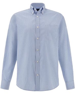 Paul & Shark Cotton Poplin Shirt Soffio - Blue