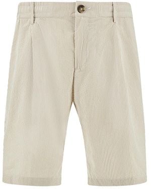 Paul & Shark Seersucker Bermuda Shorts - Natural