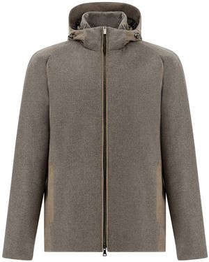 Paul & Shark Cashmere Eider Down Car Coat - Grey