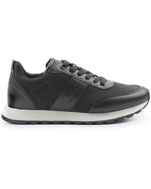 Paul & Shark Suede And Leather Trainers - Black