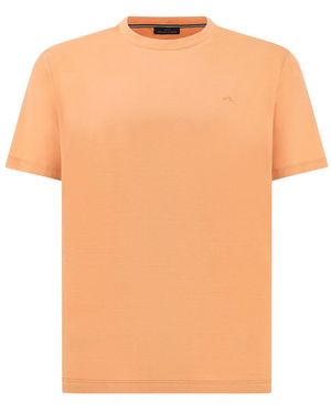 Paul & Shark Cotton Jersey T-Shirt With Shark Fin Embroidery - Orange