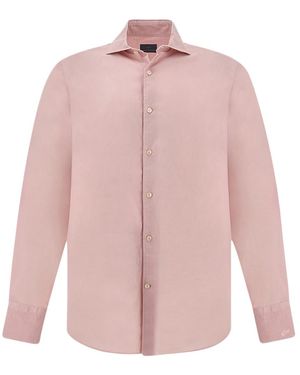 Paul & Shark Garment‑Dyed Cotton Voile Shirt - Pink