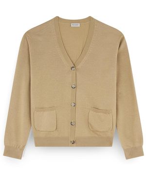 Paul & Shark Wool And Cashmere Cardigan - Natural
