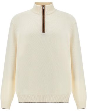 Paul & Shark Maglia Mezza Zip - Bianco