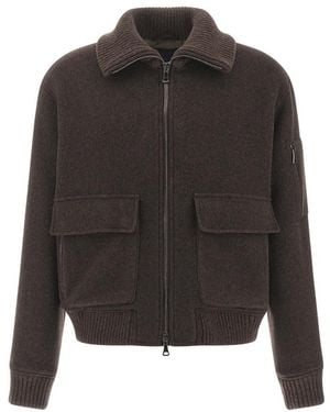 Paul & Shark Wool And Cashmere Bomber Jacket - Black