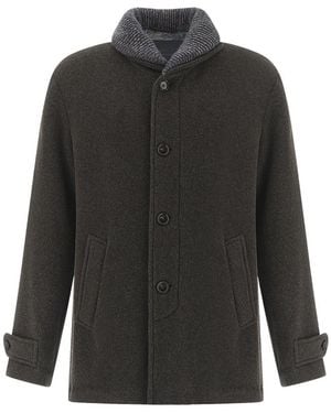 Paul & Shark Lined Wool Car Coat - Black