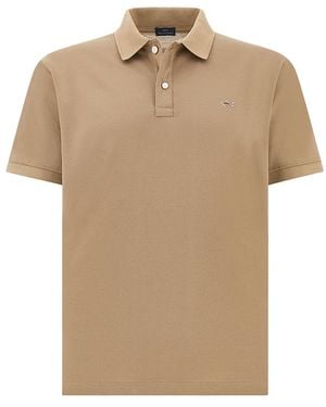 Paul & Shark Double Piqué Cotton Polo Shirt With Shark Embroidery - Natural