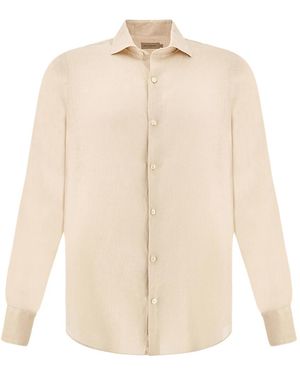 Paul & Shark Garment‑Dyed Linen Shirt - Natural