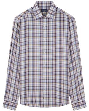 Paul & Shark X-Soft Shirt With Checkered Pattern - Blue