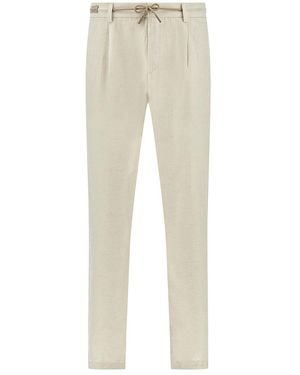 Paul & Shark Linen Chino Trousers - Natural