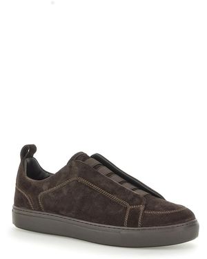 Paul & Shark Suede Slip-On Trainers - Brown