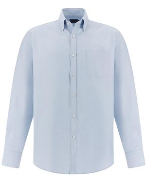 Paul & Shark Cotton Oxford Shirt Soffio - Blue