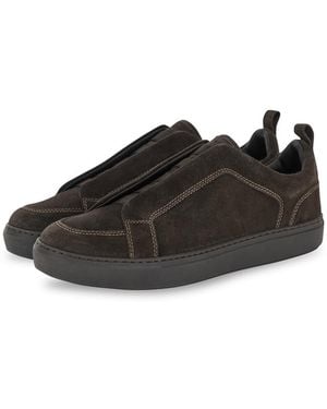 Paul & Shark Suede Slip-On Trainers - Brown