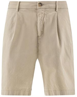 Paul & Shark Stretch Cotton Bermuda Shorts With One Dart - Natural