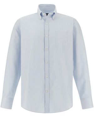 Paul & Shark Cotton Oxford Shirt Soffio - Blue