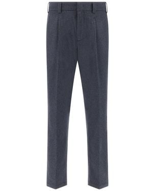 Paul & Shark Wide-Leg Flannel Trousers - Blue