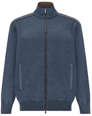 Paul & Shark Strickjacke Aus Wolle Mit Typhoon Platinum-Details, Mann, Größe - Blau