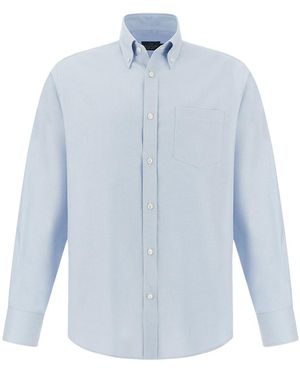 Paul & Shark Cotton Oxford Shirt Soffio - Blue