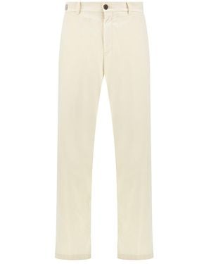 Paul & Shark Silk And Stretch Cotton Chino Trousers - Natural