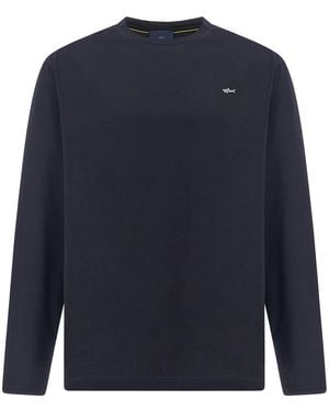 Paul & Shark Long Sleeve Double Mercerised Cotton Jersey T-Shirt - Blue