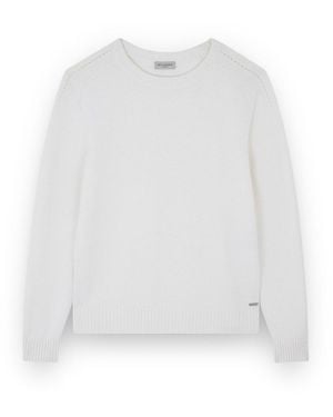 Paul & Shark Merino Extrafine Wool Crew Neck Jumper - White