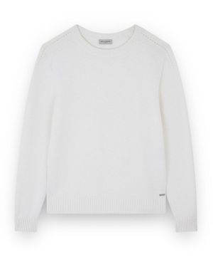 Paul & Shark Merino Extrafine Wool Crew Neck Jumper - White