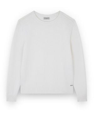 Paul & Shark Merino Extrafine Wool Crew Neck Jumper - White