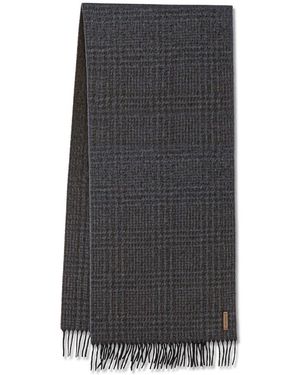 Paul & Shark Cashmere Scarf With Checked Pattern - Gray
