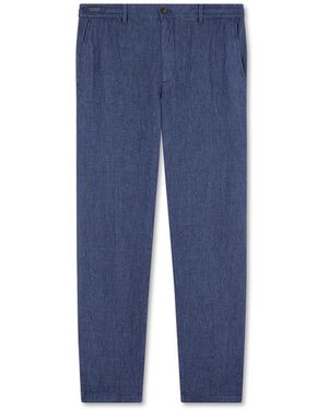 Paul & Shark Linen Chino Pants With Drawstring - Blue
